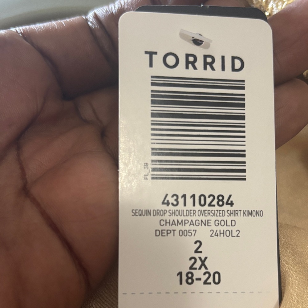 Torrid Champagne Gold Sequin Kimono